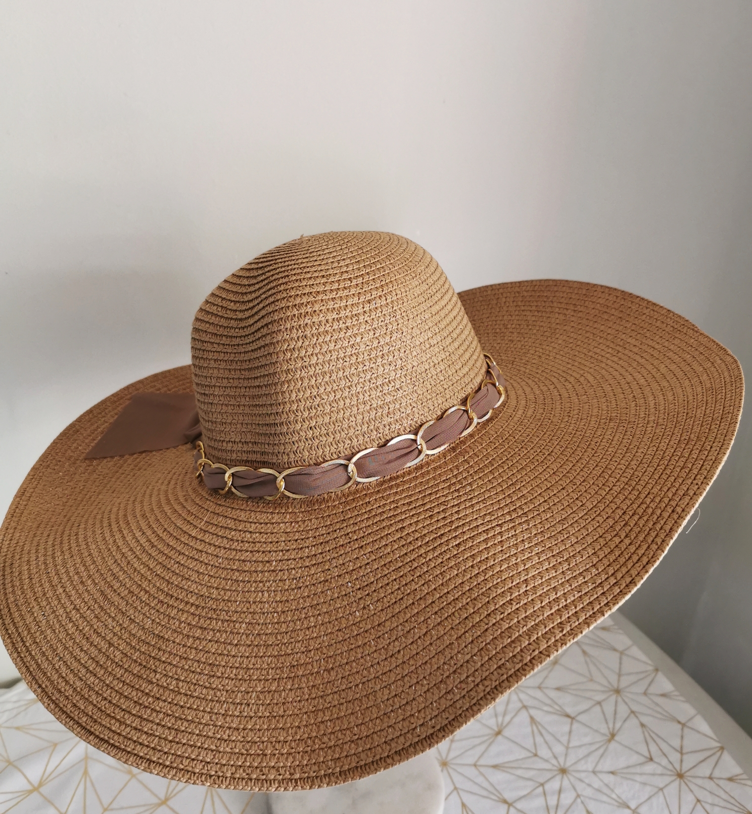 Ladies Tan Chain Detail Hat – Practically Rustic